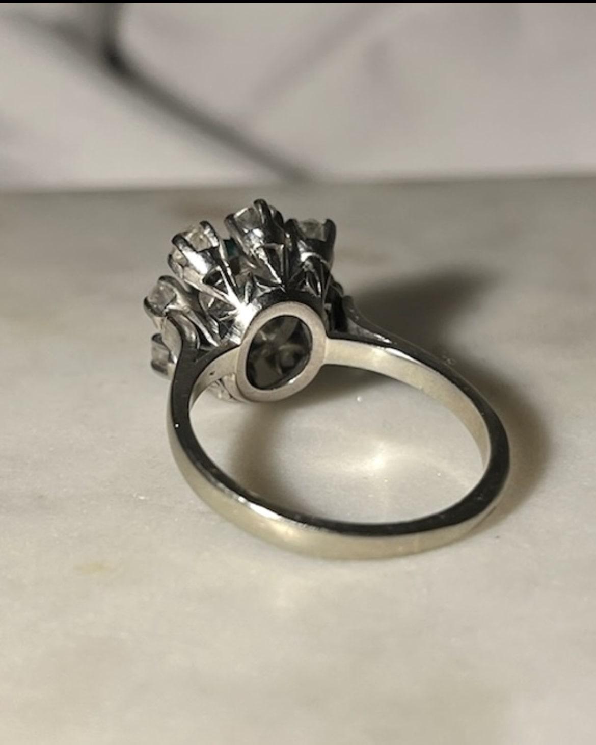 Bague Marguerite Émeraude et Diamants "Tina" - Elliade Paris