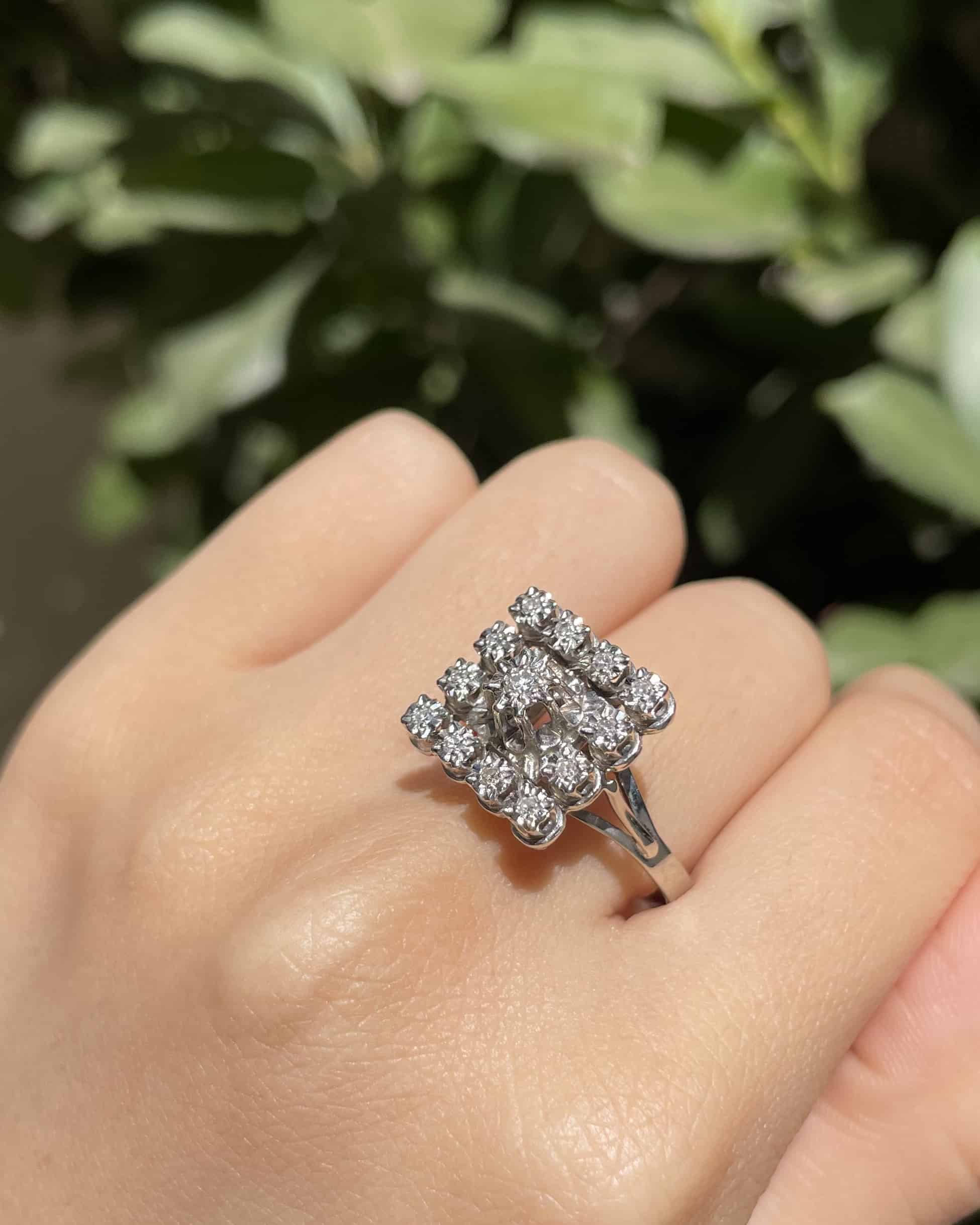 Bague Marguerite Art-Déco 13 Diamants "Eva"