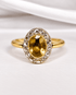 Bague Marguerite Fin XIXème Citrine 1.42 carat & Diamants 4.1g "Leonora" - Elliade Paris