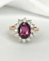 Bague Marguerite Grenat 5 carats & Diamants 1.10 carat "Marika" - Elliade Paris