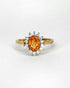 Bague Marguerite Grenat Hessonite 1.40 carat & 14 Topazes Blanches "Orlane" - Elliade Paris