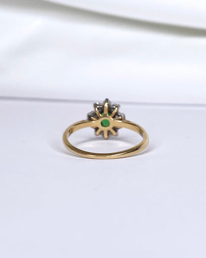 Bague Marguerite Grenat Tsavorite 0.50 carat &amp; Diamants 0.30 carat "Elina" - Elliade Paris