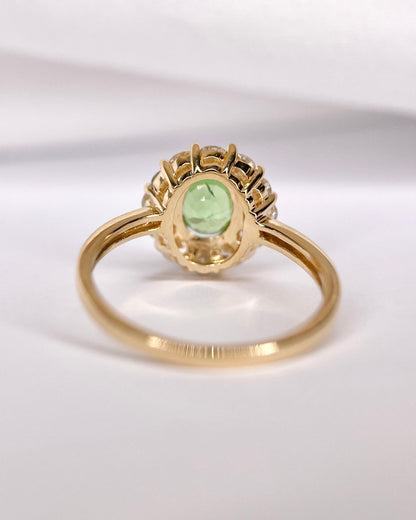 Bague Marguerite Grenat Tsavorite de Tanzanie 1.14 carat &amp; Diamants 0.63 carat "Aya" - Elliade Paris