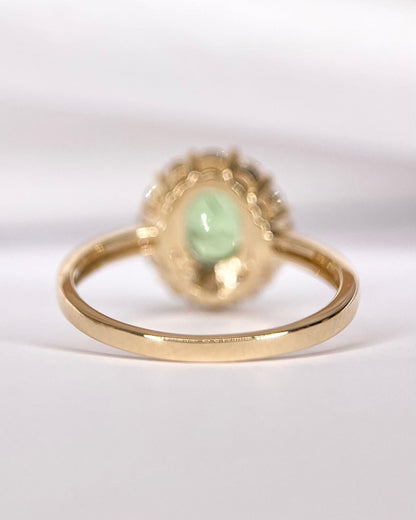 Bague Marguerite Grenat Tsavorite de Tanzanie 1.14 carat &amp; Diamants 0.63 carat "Aya" - Elliade Paris