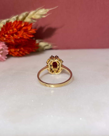 Bague Marguerite Grenats 1.50 carat &quot;Ezra&quot; - Elliade Paris