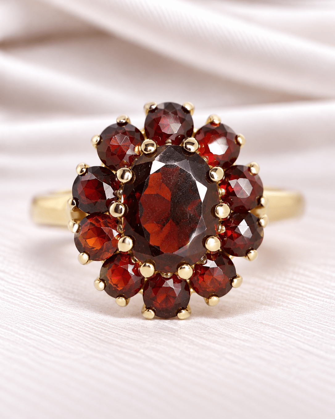 Bague Marguerite Grenats Hessonite 1.20 carat "Léonie" - Elliade Paris