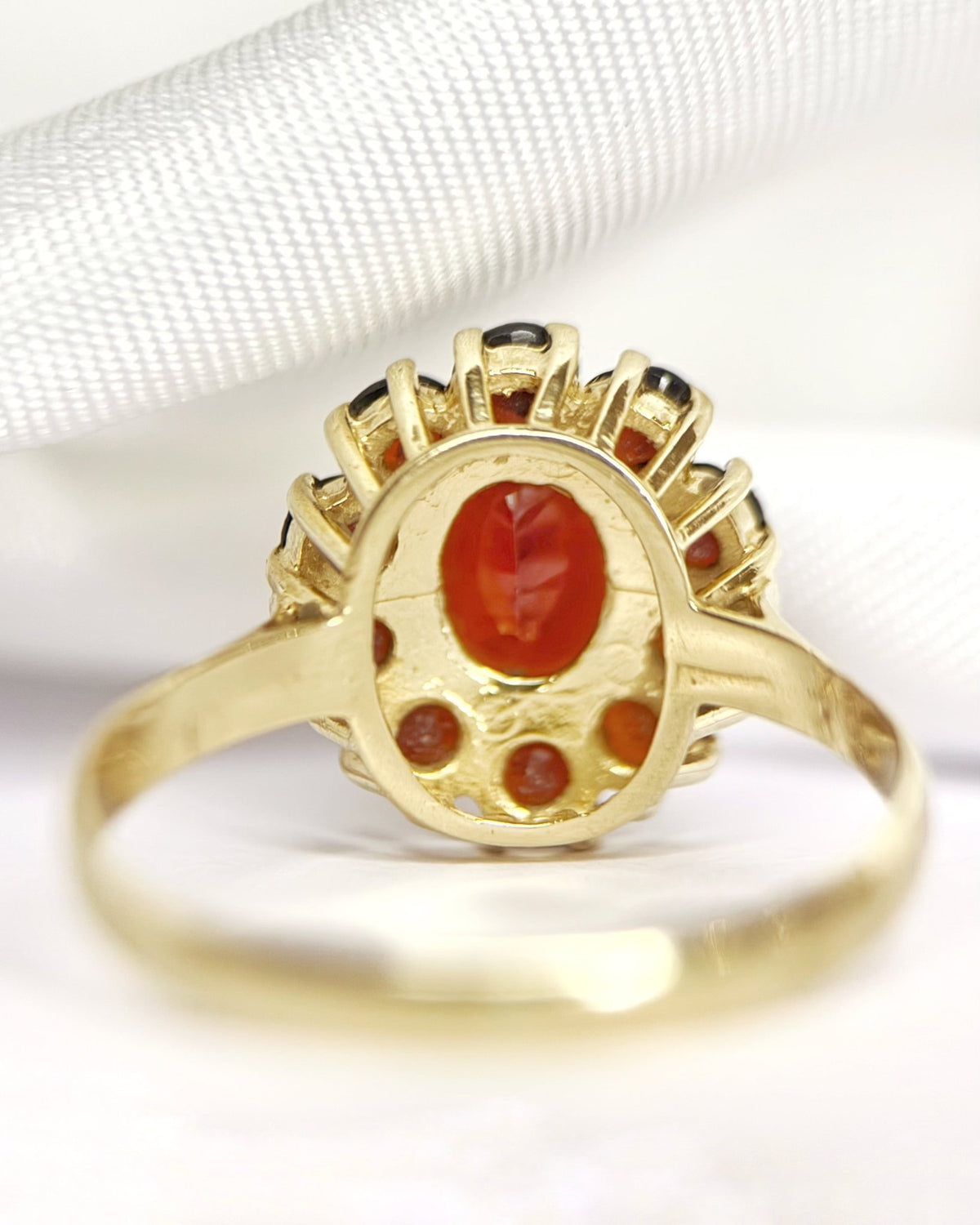 Bague Marguerite Grenats Hessonite 1.20 carat "Léonie" - Elliade Paris
