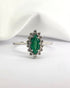 Bague Marguerite Marquise Émeraude 0.55 carat & Diamants "Petra" - Elliade Paris