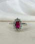 Bague Marguerite Marquise Rubis 0.56 carat & Diamants 0.42 carat "Victoire" - Elliade Paris