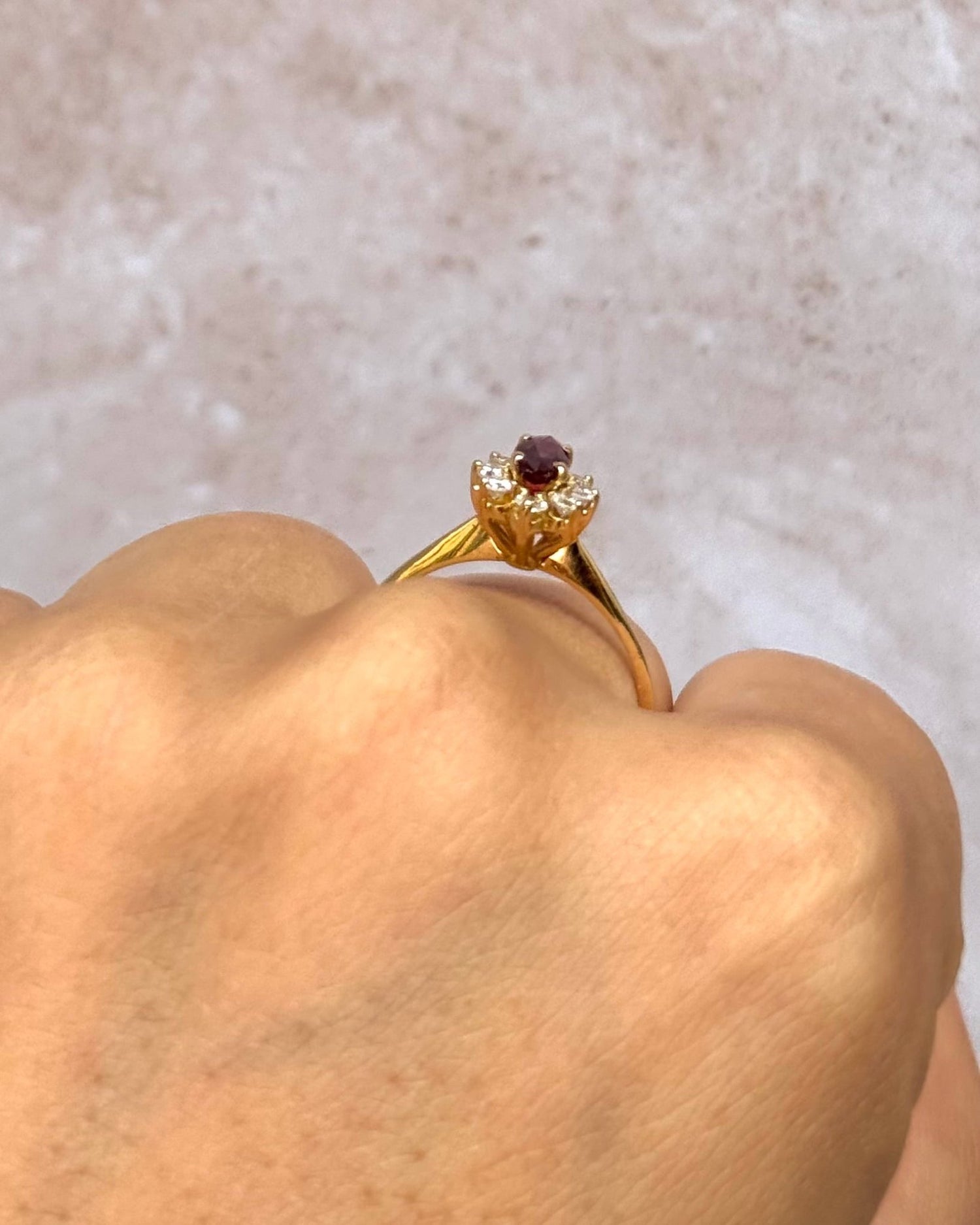 Bague Marguerite Marquise Rubis &amp; Diamants "Inya" - Elliade Paris