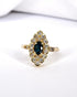 Bague Marguerite Marquise Saphir 0.80 carat & 18 Diamants "Clara" - Elliade Paris