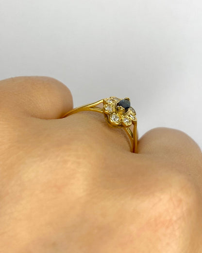 Bague Marguerite Marquise Saphir &amp; Diamants "Liya" - Elliade Paris