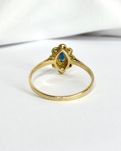 Bague Marguerite Marquise Saphir &amp; Diamants "Liya" - Elliade Paris