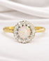 Bague Marguerite Opale 0.50 carat & Diamants "Delphine" - Elliade Paris
