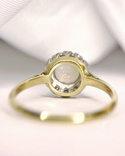 Bague Marguerite Opale 0.50 carat &amp; Diamants "Delphine" - Elliade Paris