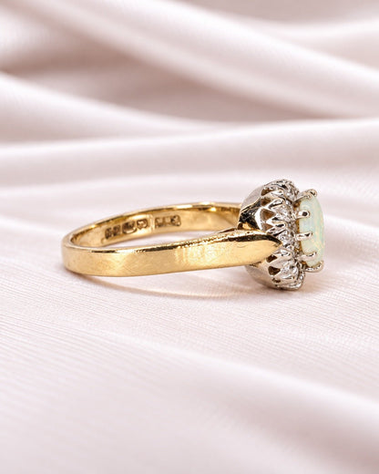 Bague Marguerite Opale 0.58 carat &amp; Diamants "Samira" - Elliade Paris