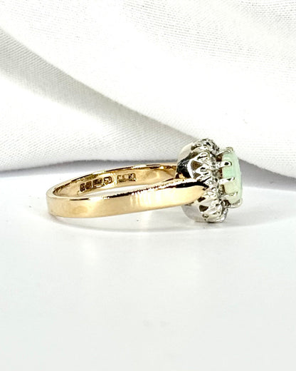 Bague Marguerite Opale 0.58 carat &amp; Diamants "Samira" - Elliade Paris