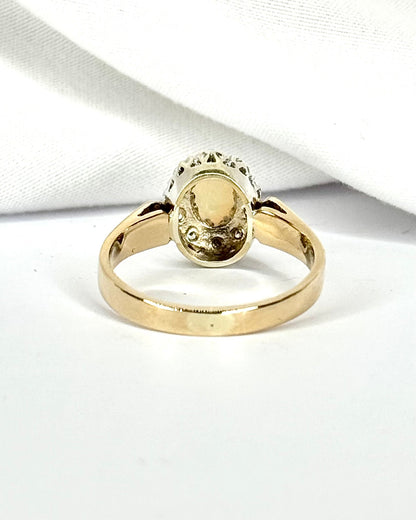 Bague Marguerite Opale 0.58 carat &amp; Diamants "Samira" - Elliade Paris