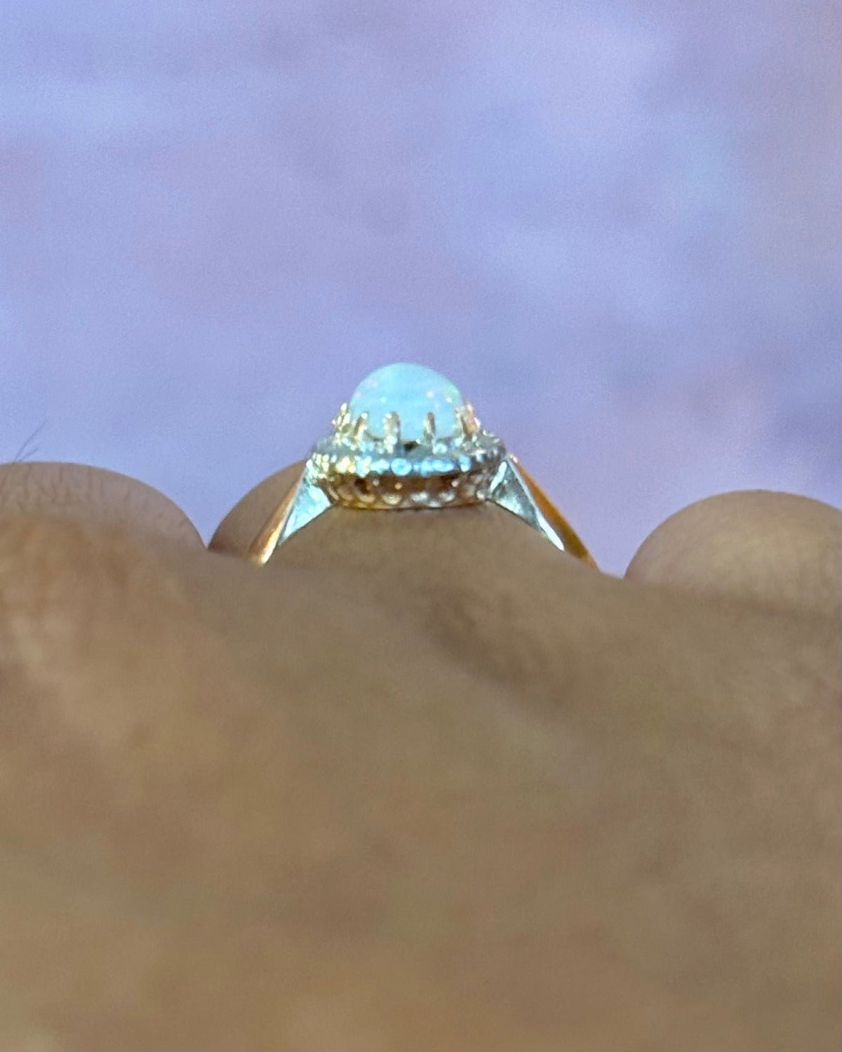 Bague Marguerite Opale 0.65 carat &amp; Diamants "Ysoria" - Elliade Paris