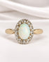 Bague Marguerite Opale 0.65 carat & Diamants "Ysoria" - Elliade Paris