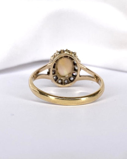 Bague Marguerite Opale 0.75 carat &amp; Diamants "Claudia" - Elliade Paris
