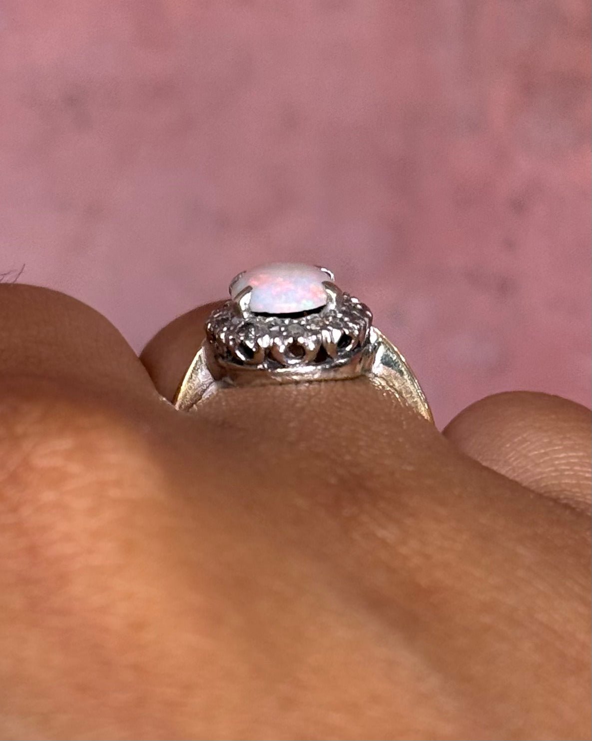 Bague Marguerite Opale 0.81 carat &amp; Diamants "Alessandro" - Elliade Paris