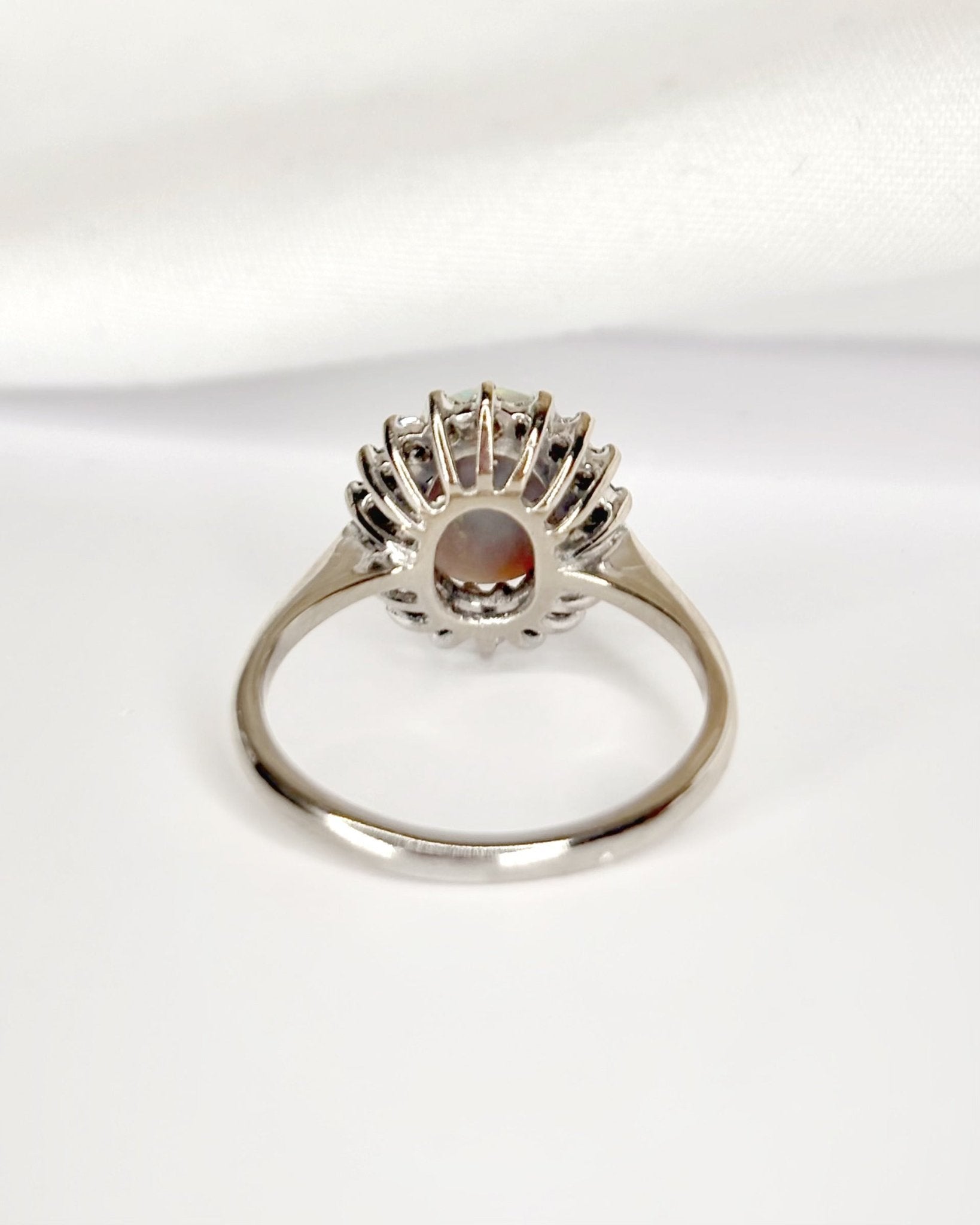 Bague Marguerite Opale 1.17 carat &amp; Diamants "Eve" - Elliade Paris