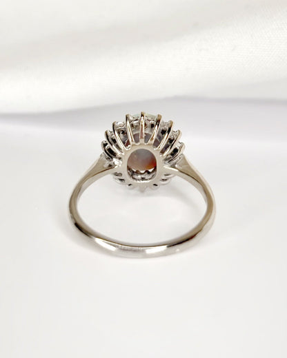Bague Marguerite Opale 1.17 carat &amp; Diamants "Eve" - Elliade Paris