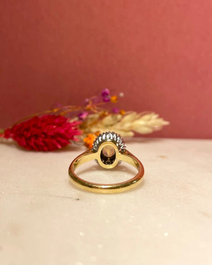 Bague Marguerite Opale &amp; 12 Diamants &quot;Odile&quot; - Elliade Paris