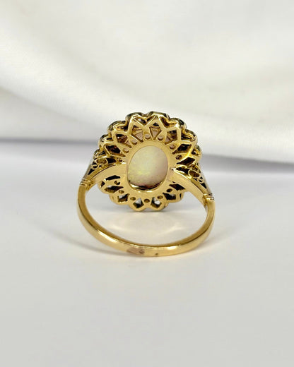 Bague Marguerite Opale 2.18 carats &amp; Diamants "Jasmine" - Elliade Paris