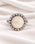 Bague Marguerite Opale 3.28 carats & Diamants 0.36 carat "Selma" - Elliade Paris