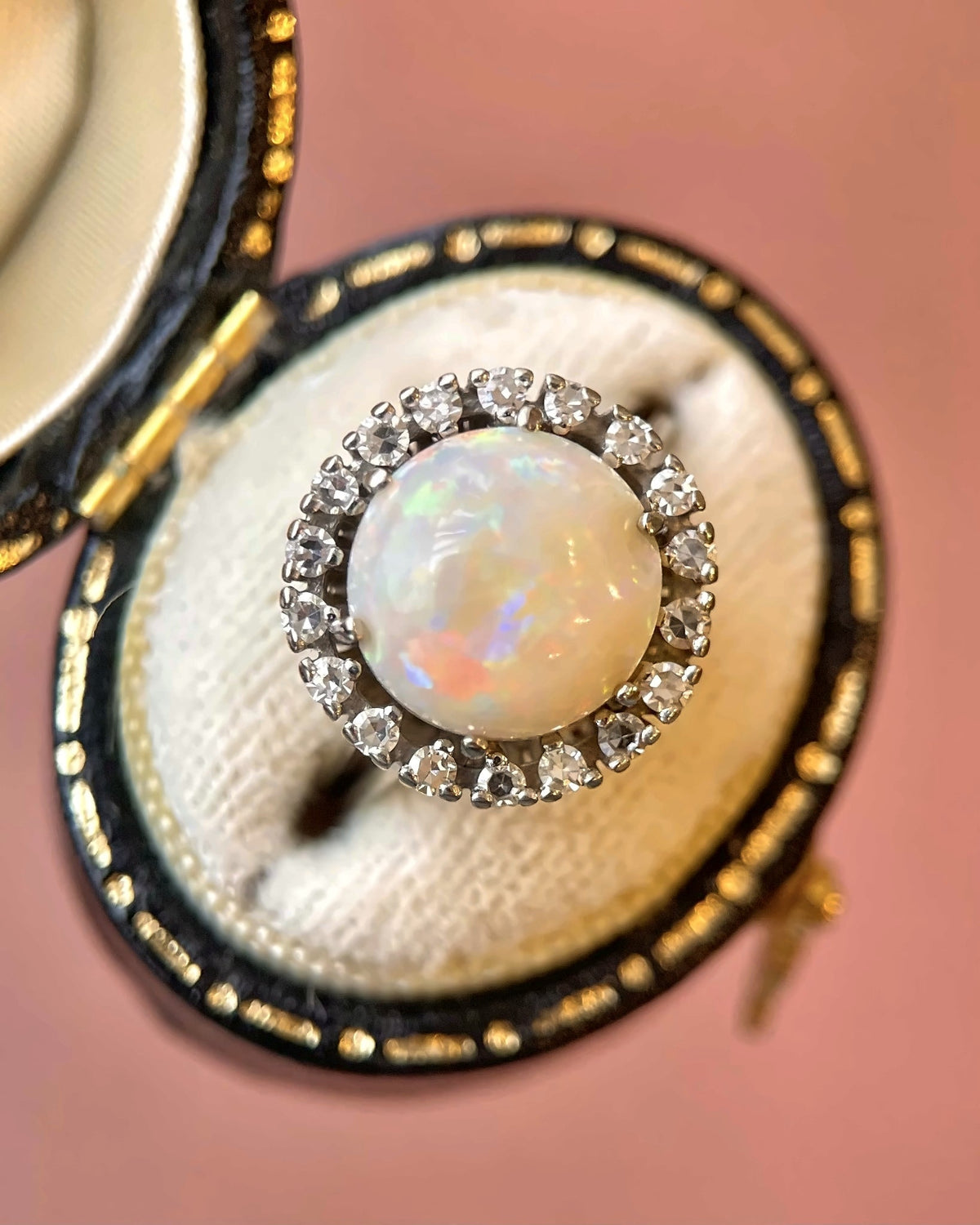 Bague Marguerite Opale 3.28 carats &amp; Diamants 0.36 carat "Selma" - Elliade Paris
