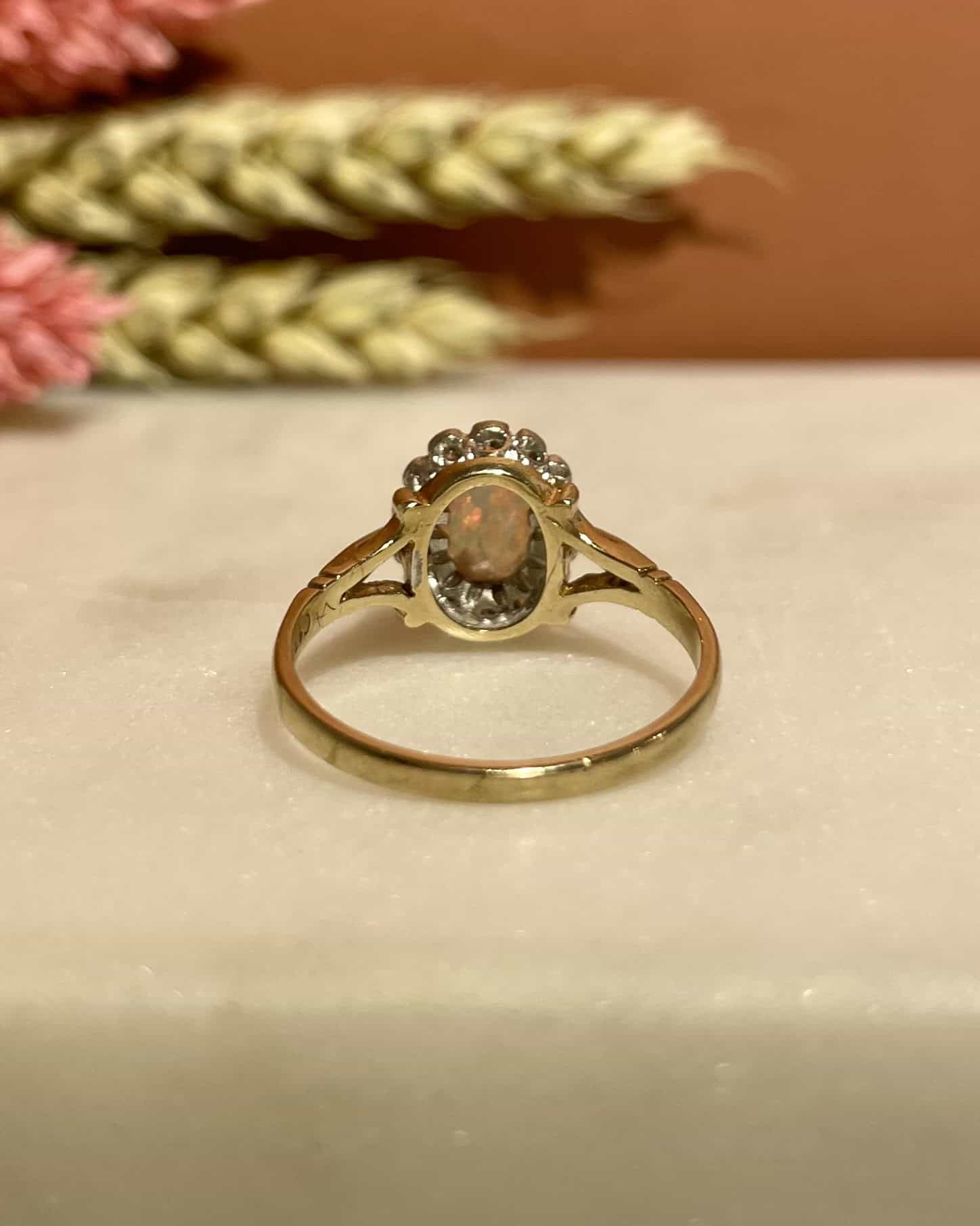 Bague Marguerite Opale &amp; Diamants &quot;Antilla&quot; - Elliade Paris