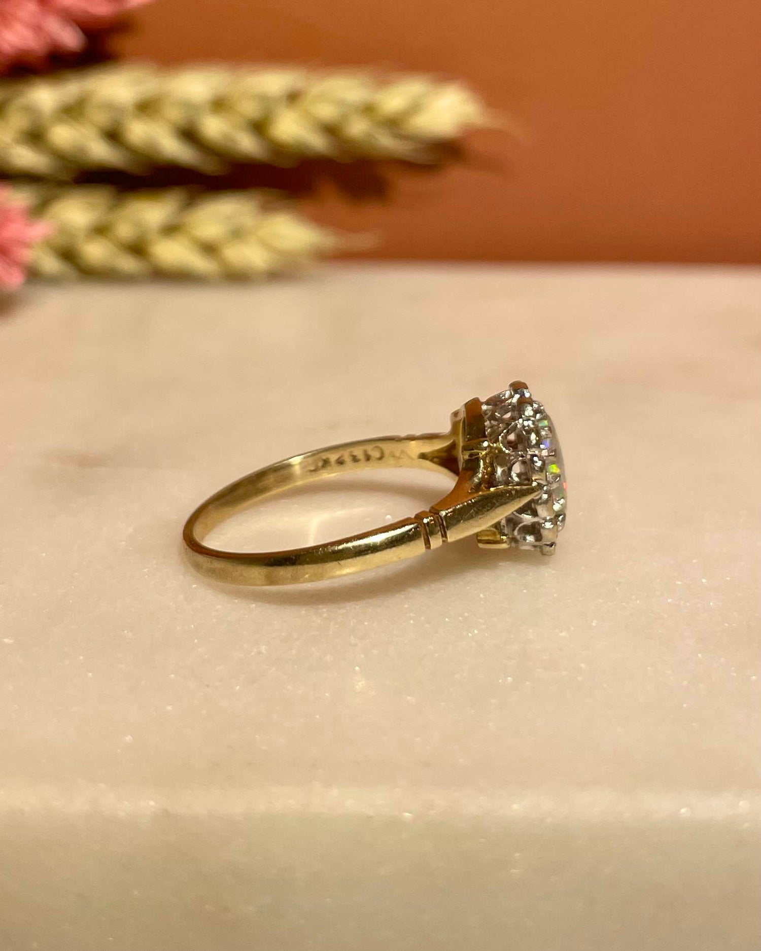 Bague Marguerite Opale &amp; Diamants &quot;Antilla&quot; - Elliade Paris