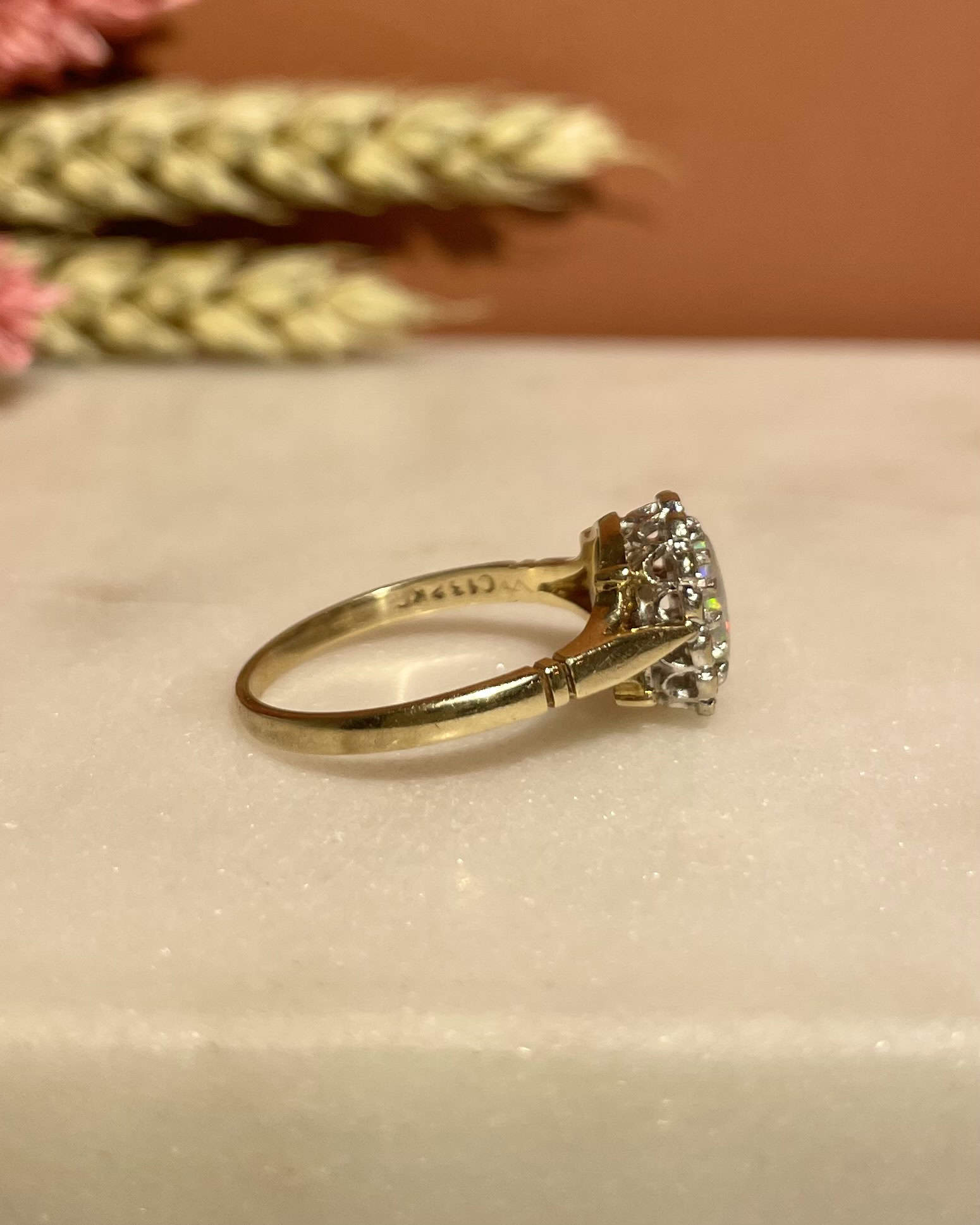 Bague Marguerite Opale &amp; Diamants &quot;Antilla&quot; - Elliade Paris