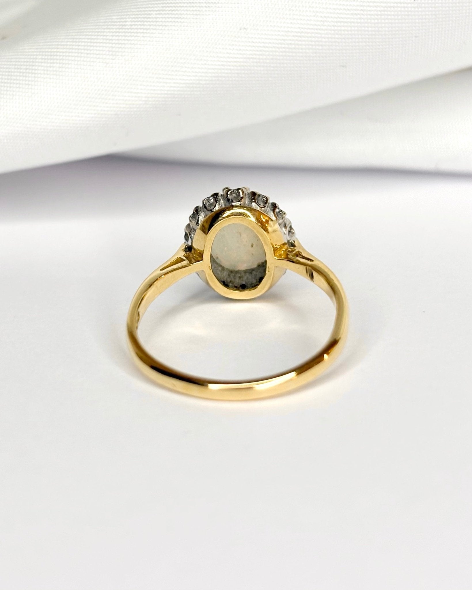 Bague Marguerite Opale &amp; Diamants "Dorothée" - Elliade Paris