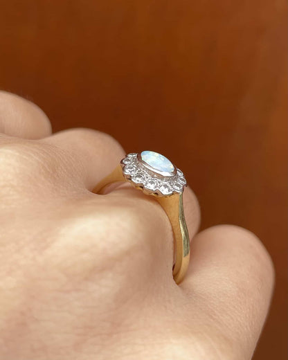 Bague Marguerite Opale &amp; Diamants &quot;Eileen&quot; - Elliade Paris