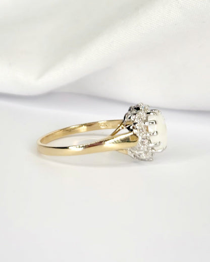 Bague Marguerite Opale &amp; Diamants "Laura" - Elliade Paris