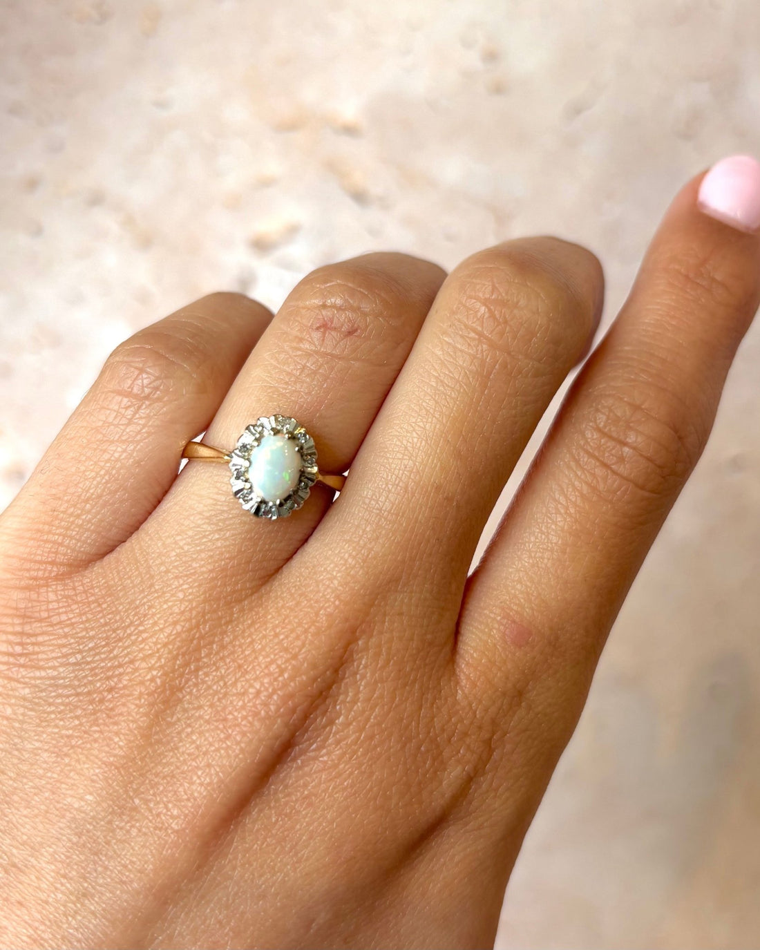 Bague Marguerite Opale &amp; Diamants "Tania" - Elliade Paris