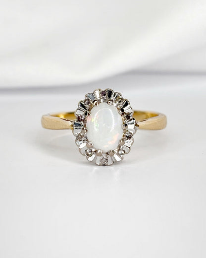 Bague Marguerite Opale &amp; Diamants "Tania" - Elliade Paris