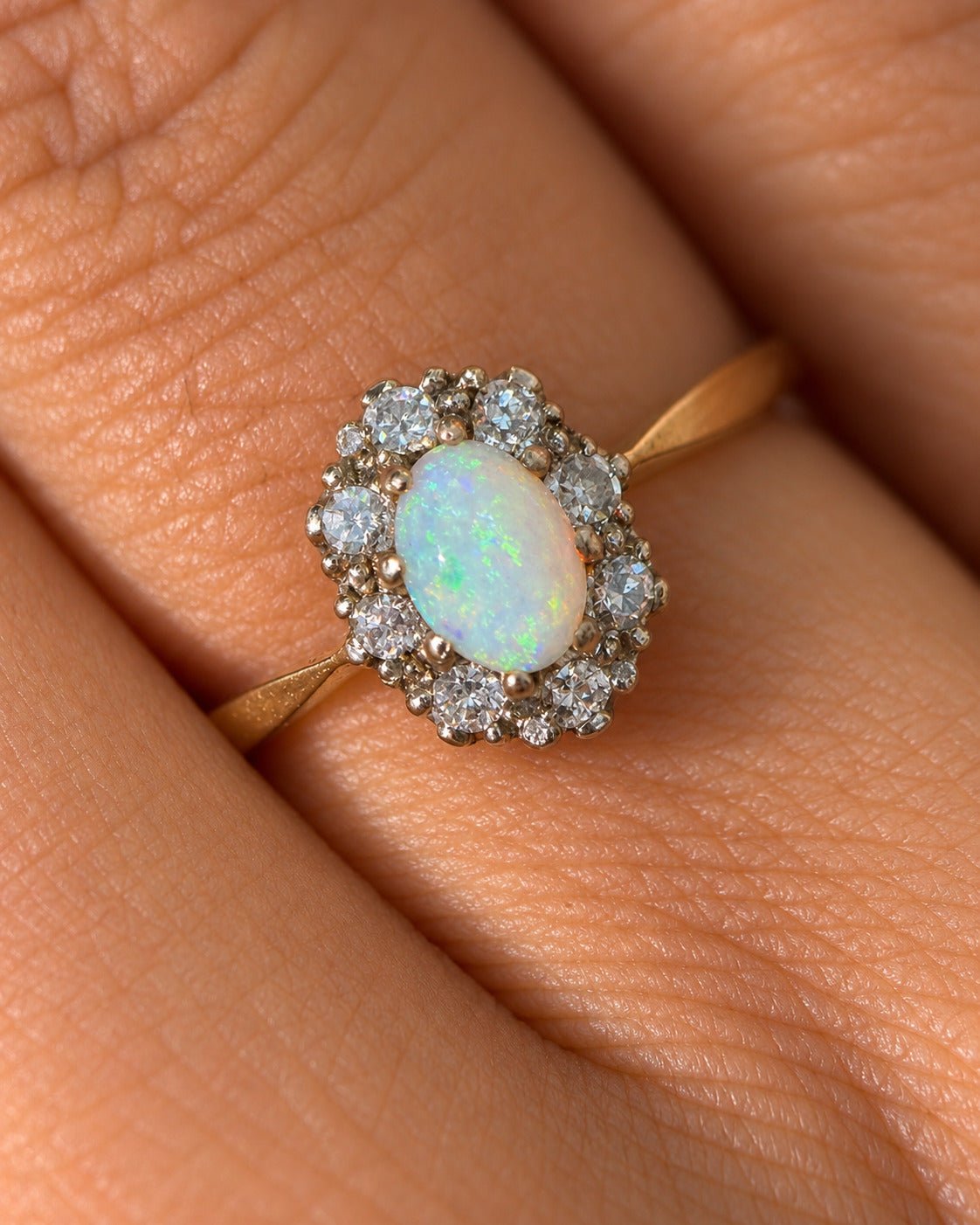 Bague Marguerite Opale &amp; Diamants "Victoire" - Elliade Paris