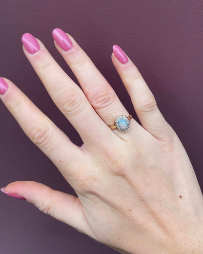 Bague Marguerite Opale &amp; Diamants &quot;Antilla&quot;