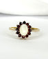 Bague Marguerite Opale & Grenats "Noé" - Elliade Paris