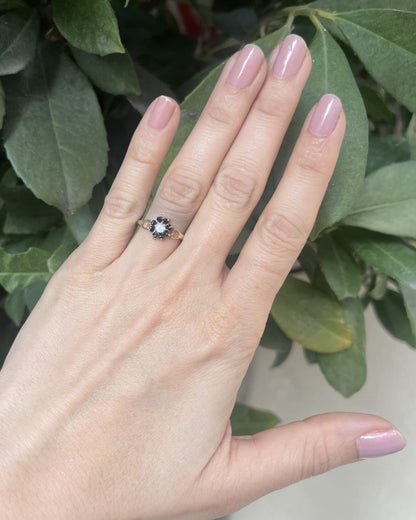 Bague marguerite Opale &amp; Saphirs &quot;Flavie&quot; - Elliade Paris