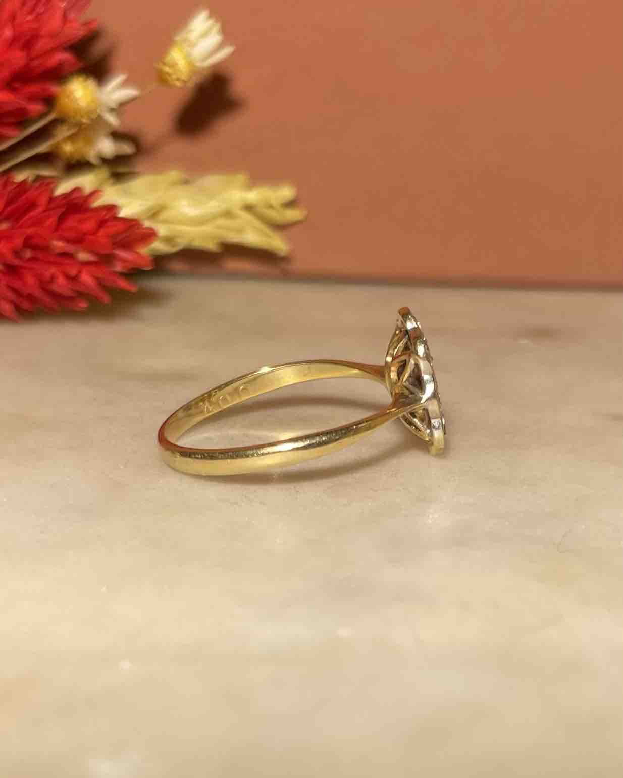 Bague Marguerite Opale &amp; 8 Diamants "Emrys"