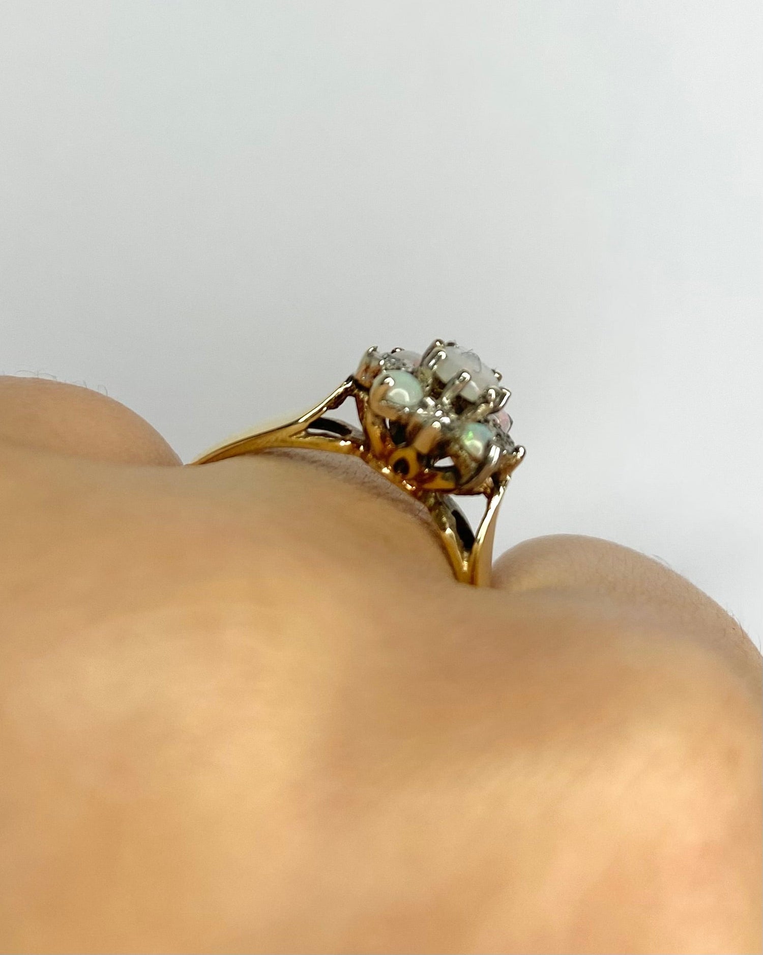 Bague Marguerite Opales &amp; Diamants "Laura" - Elliade Paris