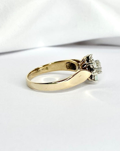 Bague Marguerite Opales &amp; Diamants "Laura" - Elliade Paris