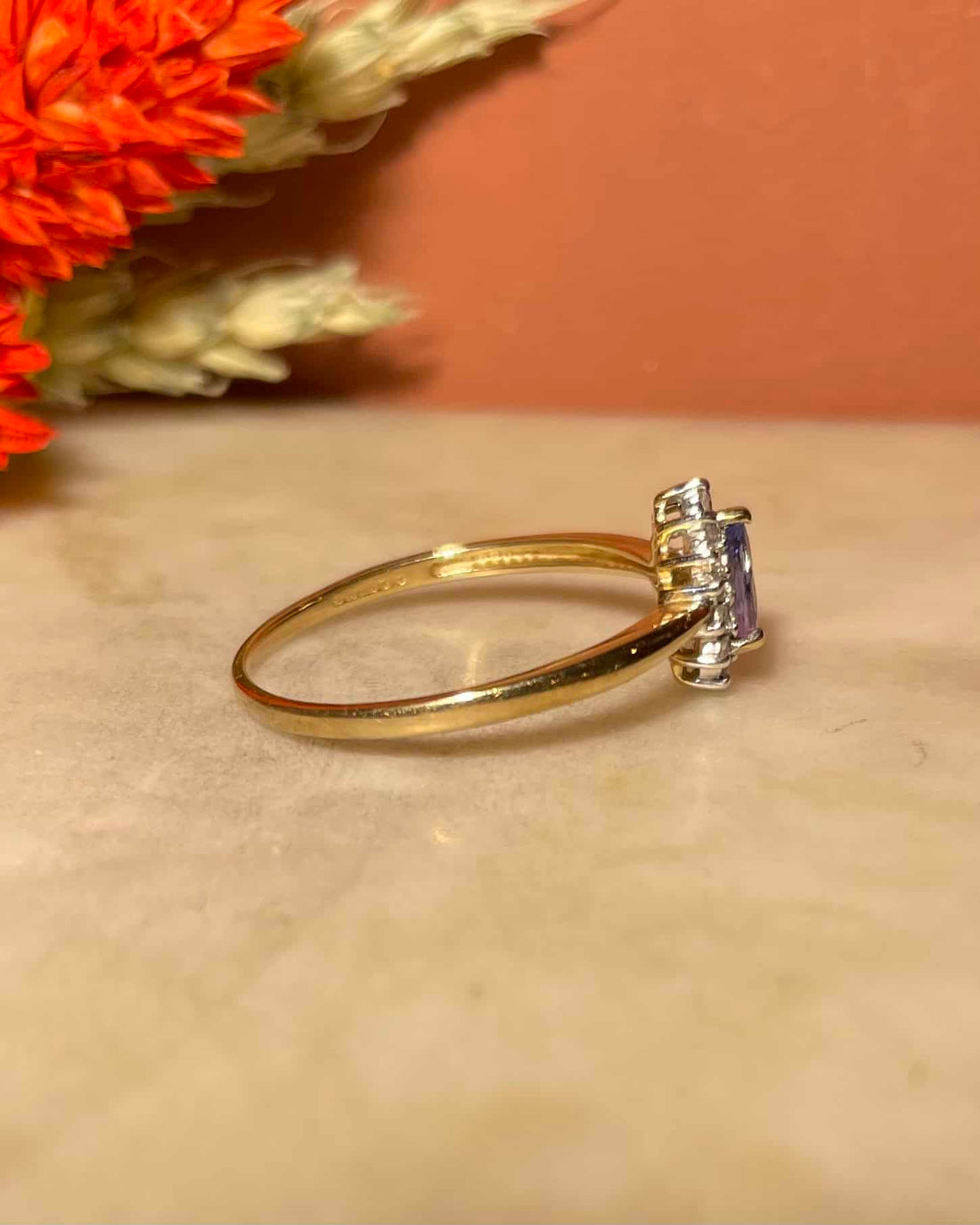 Bague Marguerite Tanzanite 0.40 carat &amp; Diamants  &quot;Chedine&quot;