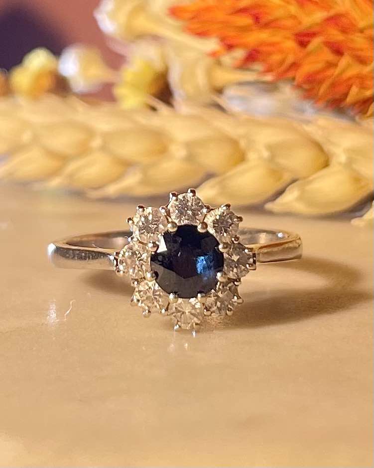 Bague Marguerite Saphir &amp; Diamants "Wendy"
