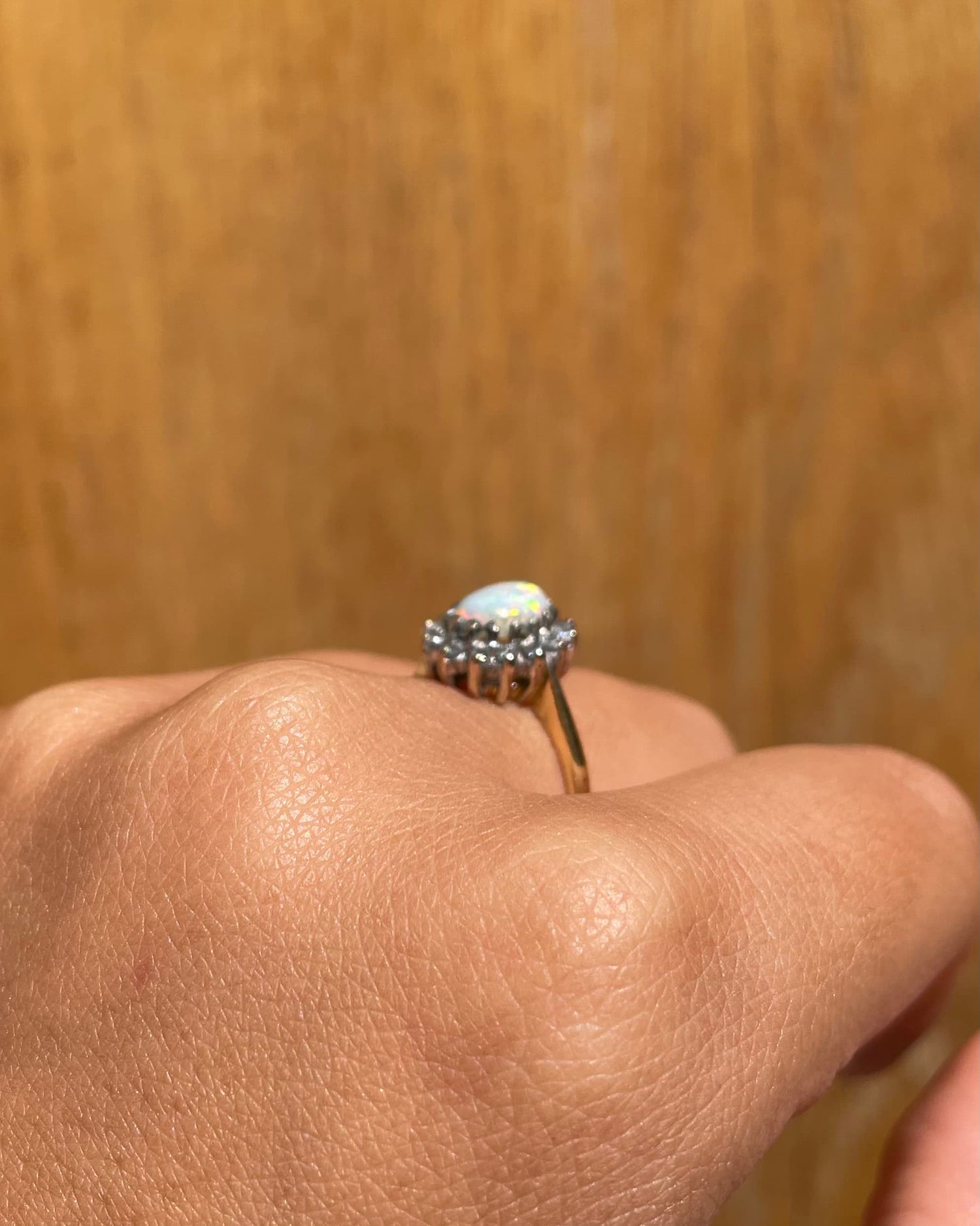 Bague Marguerite Opale &amp; 14 Diamants &quot;Izzy&quot;
